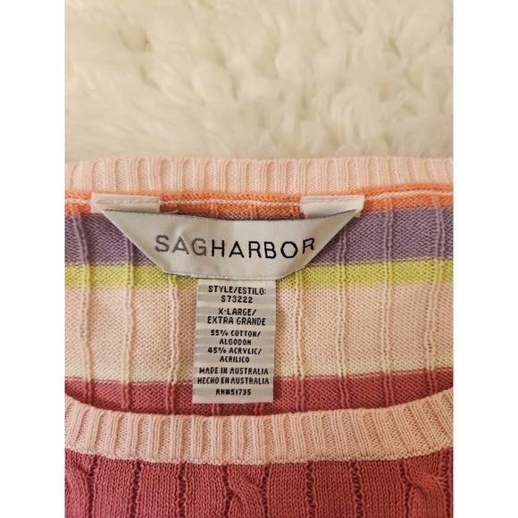 Sag Harbor Women's Multicolor Missy SPI'07 Fashion Crew Neck Sweaters Size XL - Picture 3 of 6